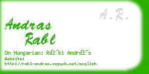 andras rabl business card